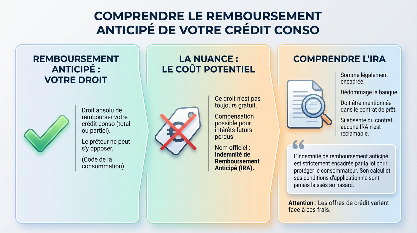Comprendre les frais et l'indemnité de remboursement anticipé pour un crédit consommation