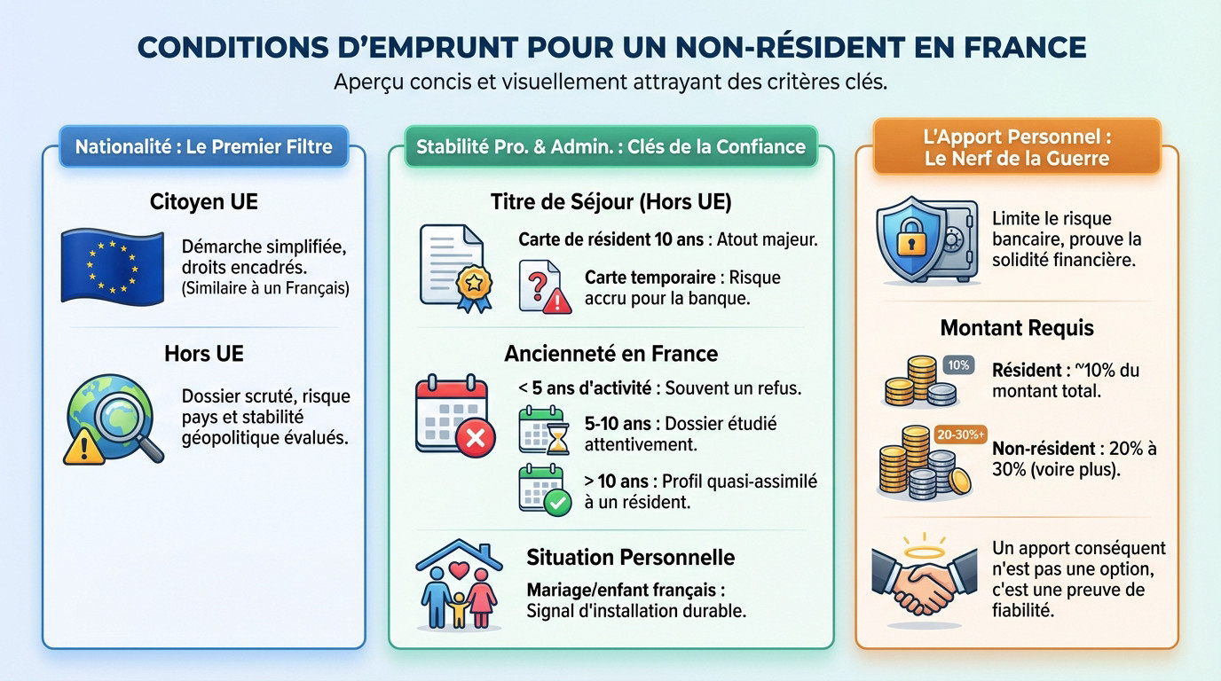 Conditions d'emprunt immobilier pour un non-résident en France
