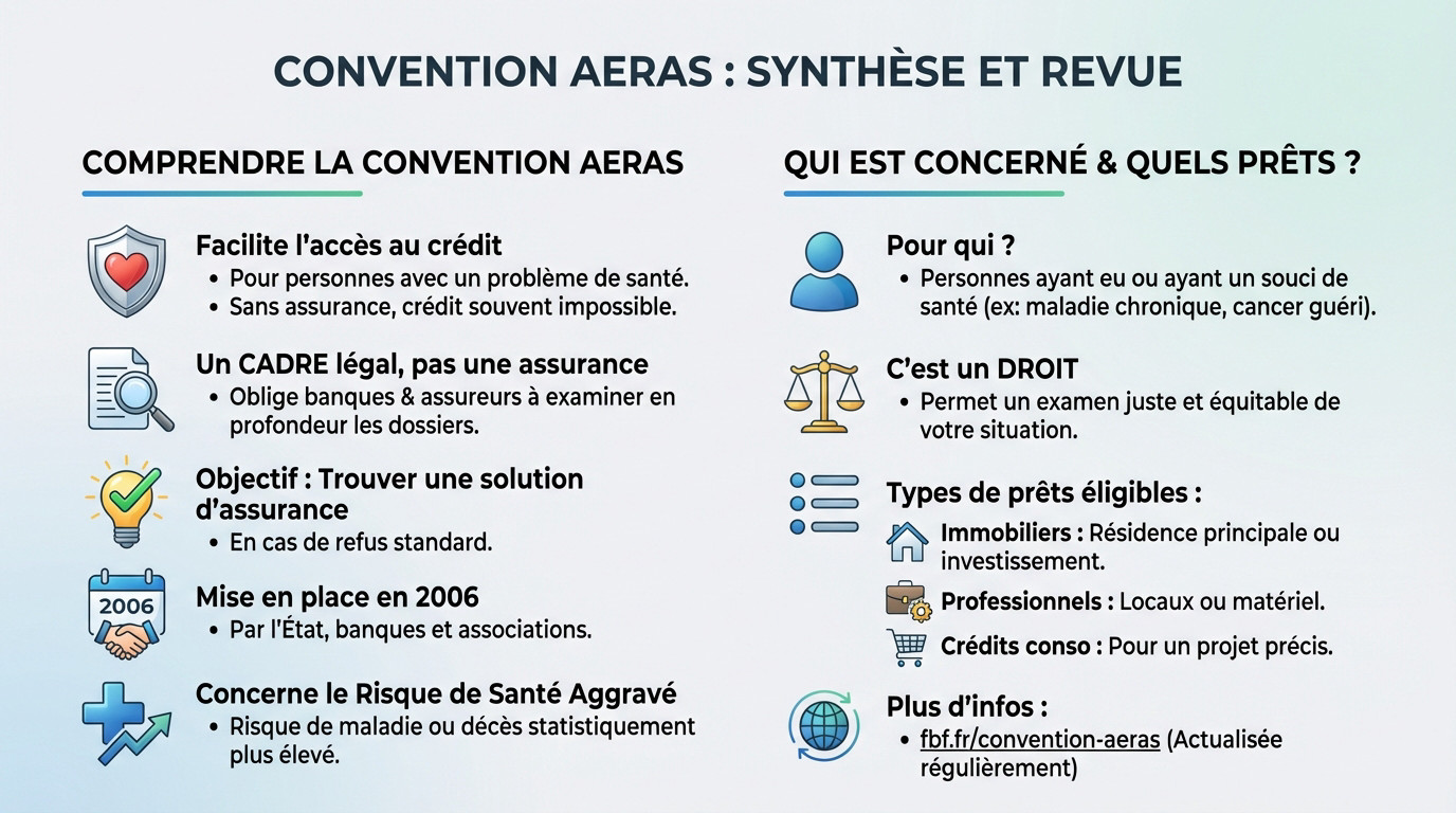 Schéma explicatif du fonctionnement de la convention AERAS pour l'assurance emprunteur