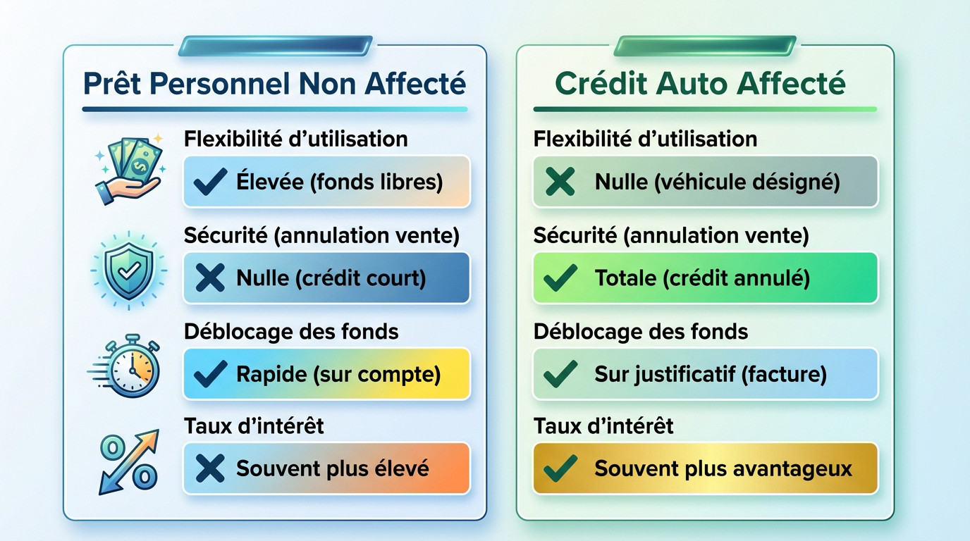 Comparaison entre les deux options de financement auto : prêt personnel et crédit affecté