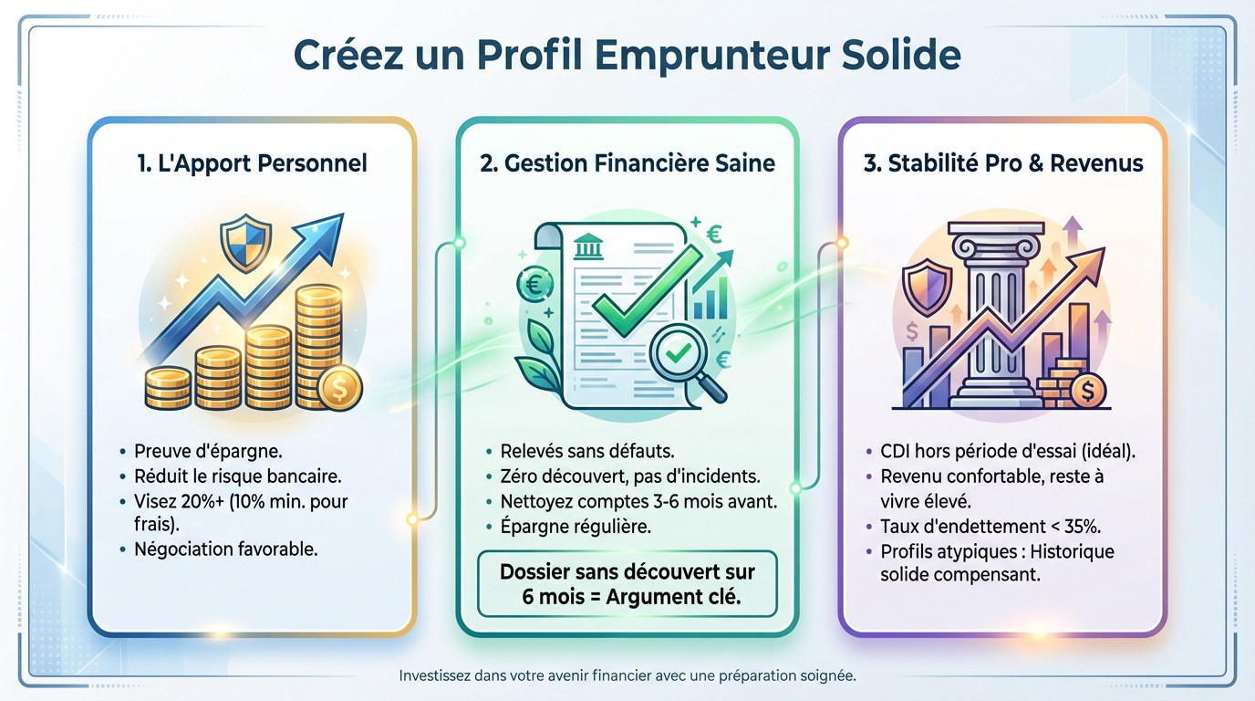 Dossier de crédit immobilier solide avec calculatrice et documents financiers