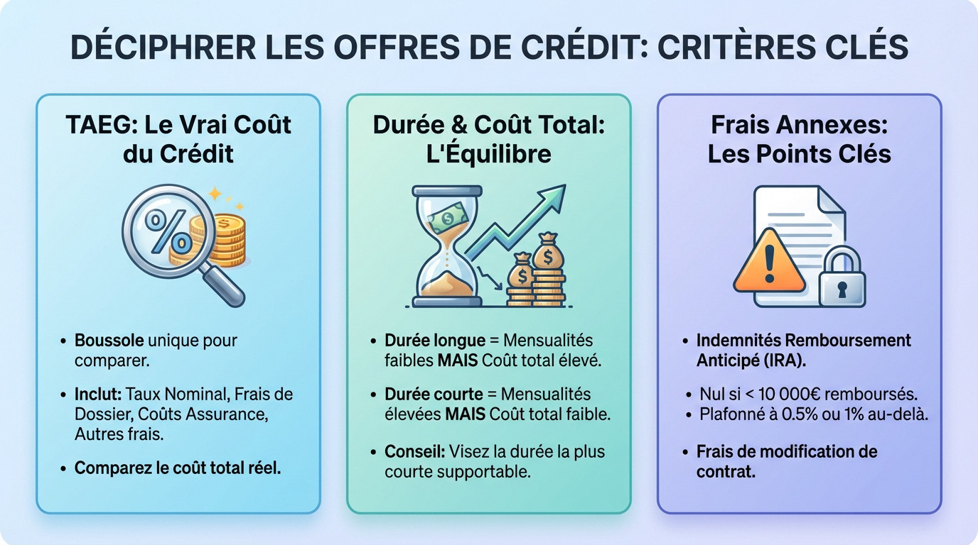 Analyse des critères clés pour choisir un crédit consommation en 2025 : taux, durée et frais