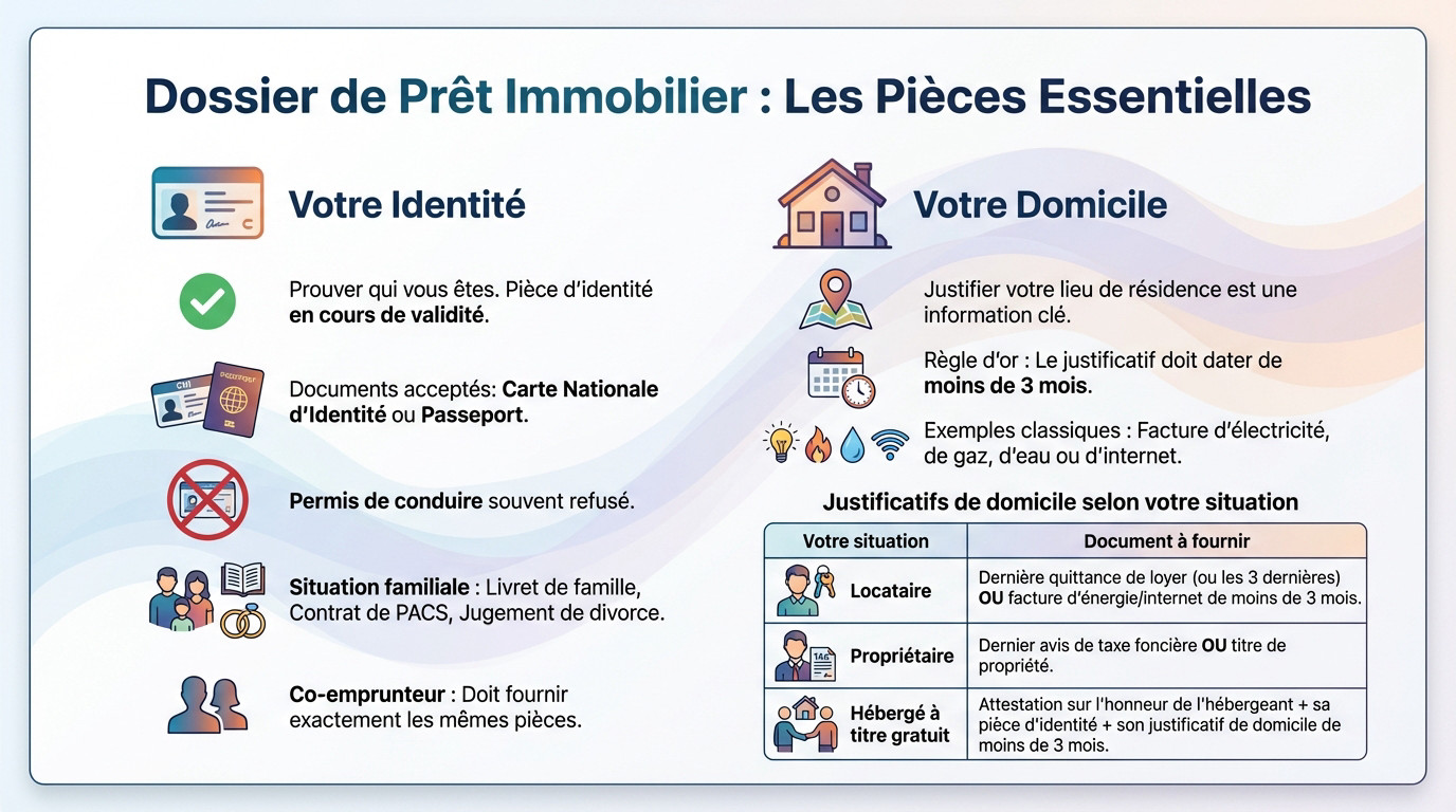 Dossier de prêt immobilier : les pièces justificatives essentielles pour l'identité et le domicile