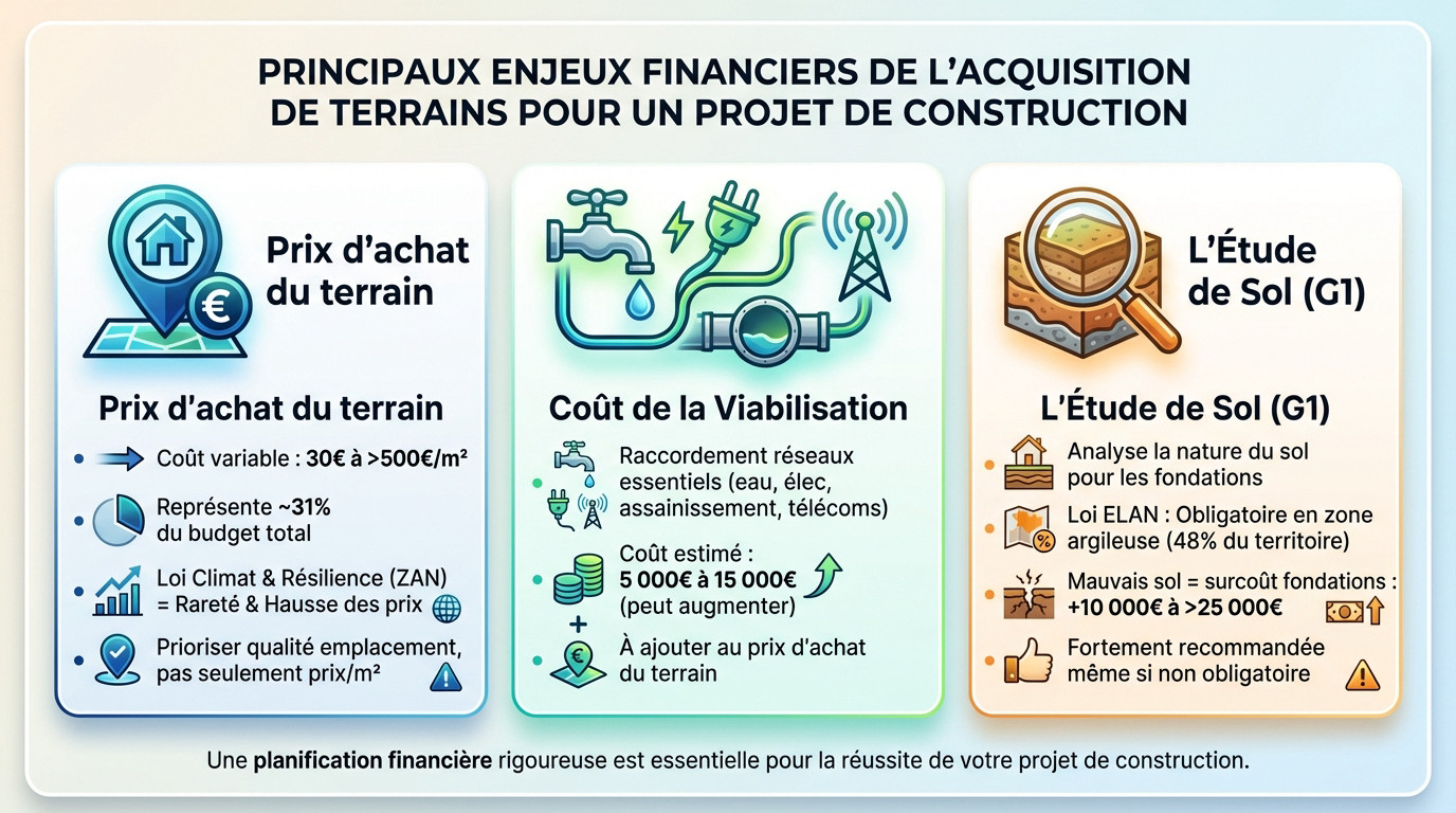 Estimation des coûts pour l'achat d'un terrain et la construction d'une maison neuve