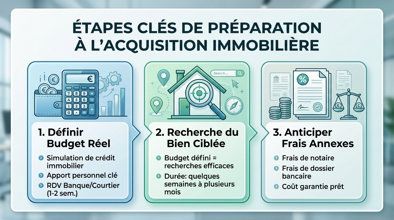 Étapes clés de préparation à l'acquisition immobilière et financement