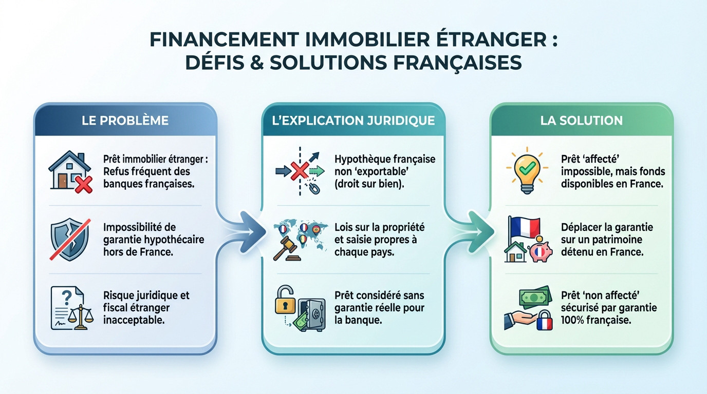 Obstacles bancaires et solutions de financement pour l'achat d'un bien immobilier à l'étranger depuis la France