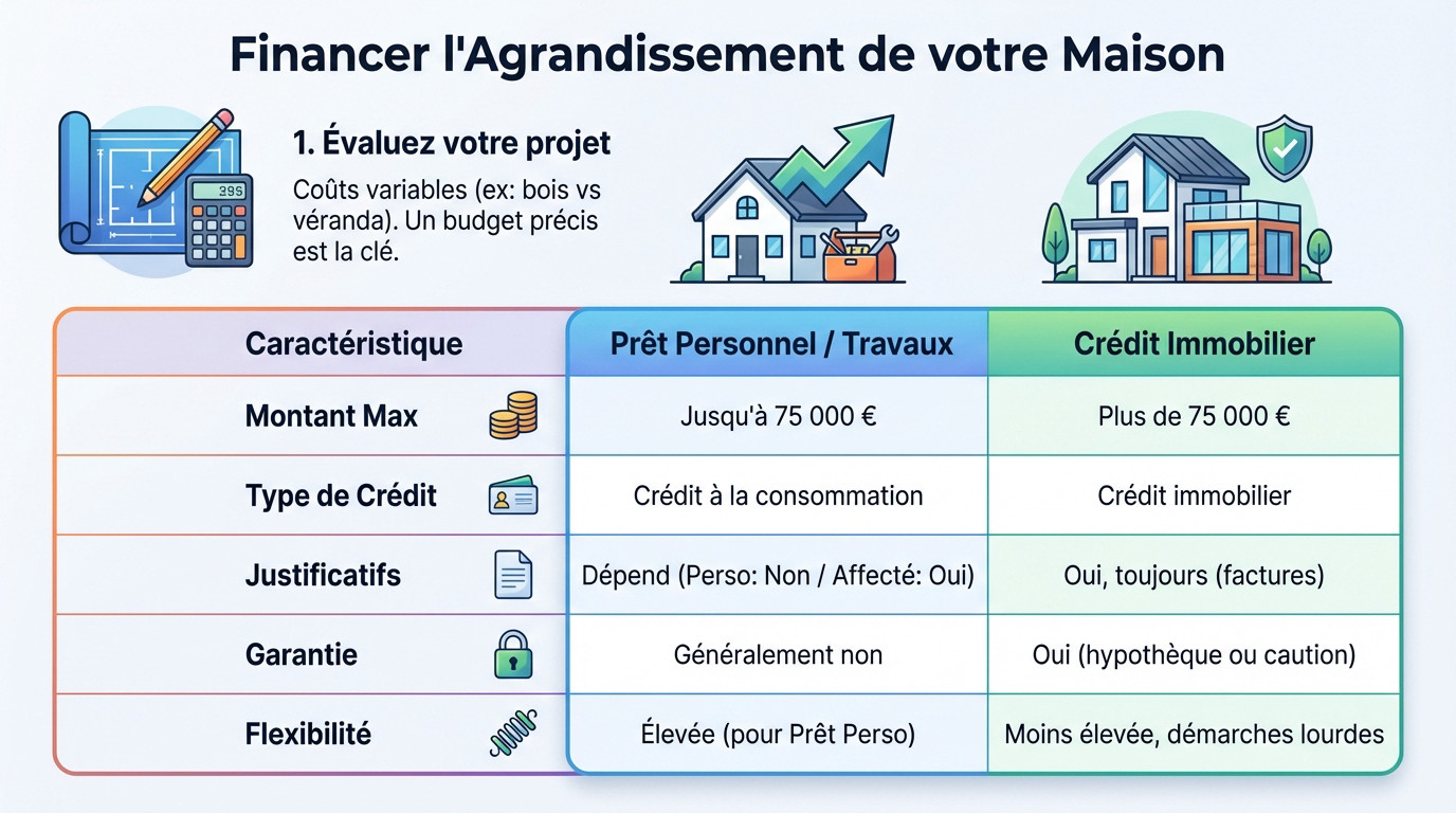 Extension de maison moderne en bois avec jardin, illustrant un projet d'agrandissement réussi
