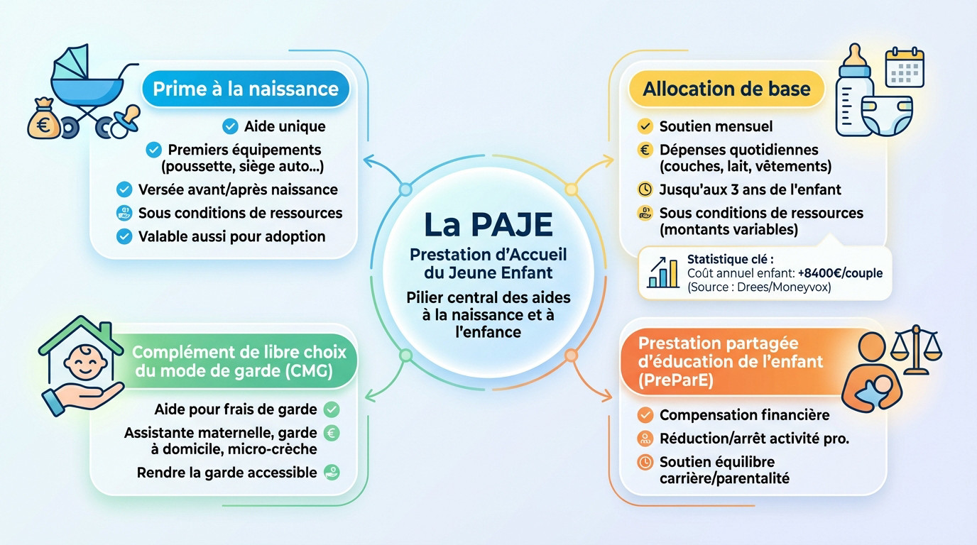 Illustration des aides financières pour la naissance et l'accueil d'un jeune enfant en France