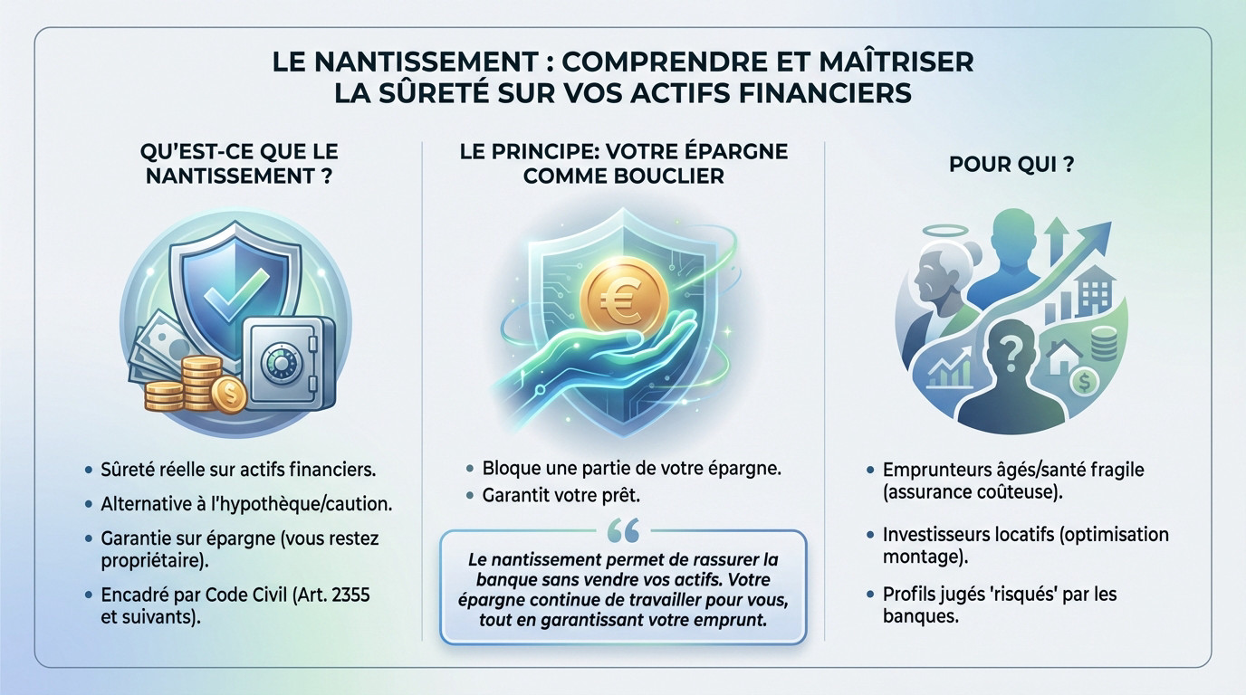 Illustration du nantissement d'actifs financiers comme garantie de crédit