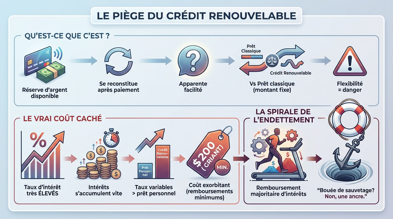 Illustration des risques financiers liés au crédit renouvelable et à l'endettement