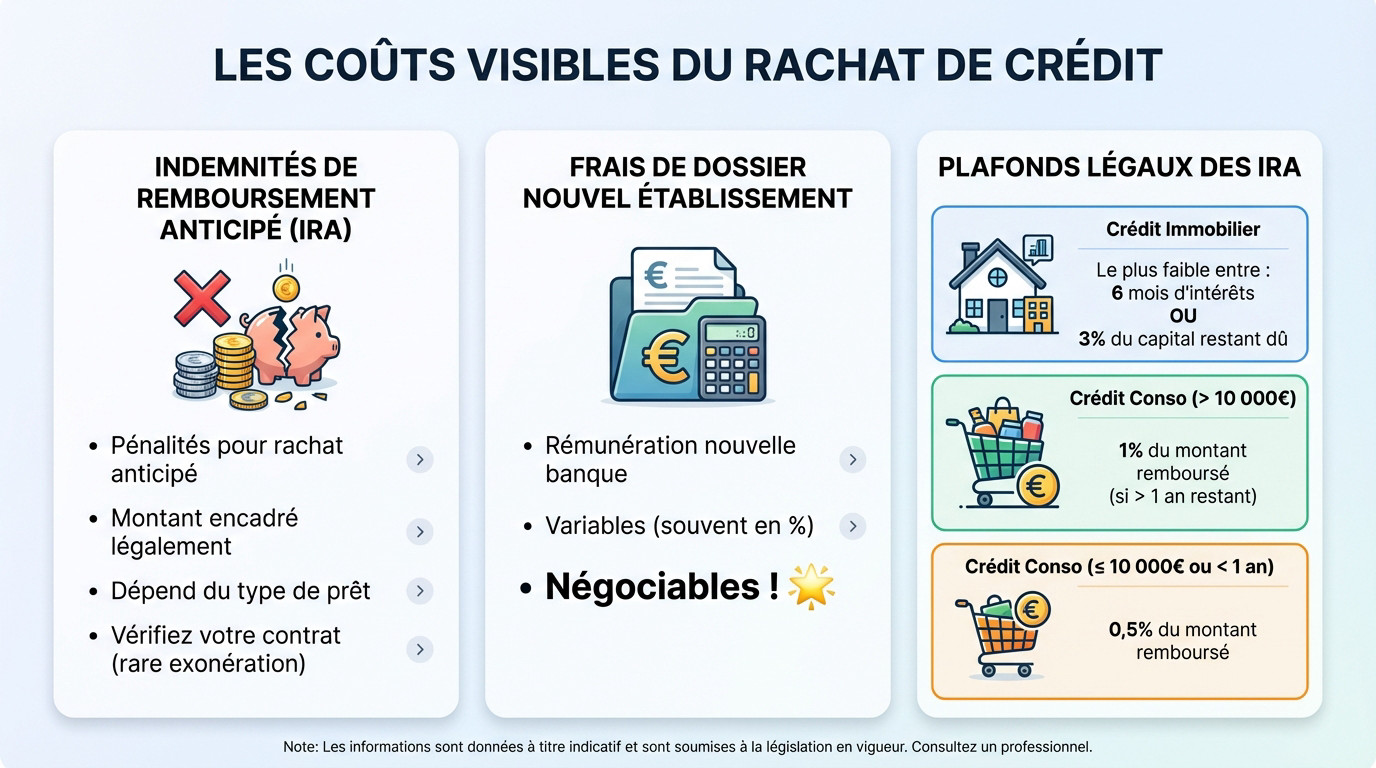 Illustration des coûts visibles lors d'un rachat de crédit : pièces de monnaie et calculatrice