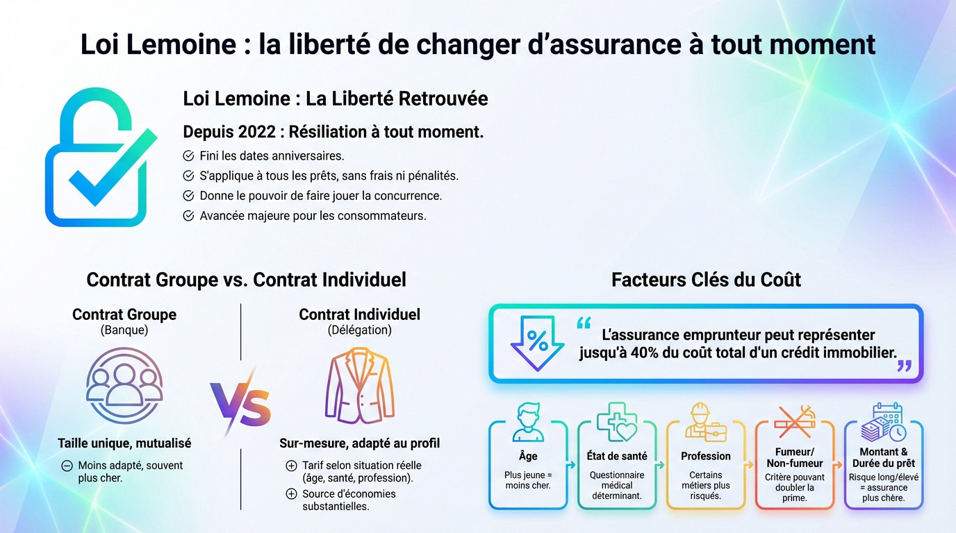 Illustration de la liberté de changer d'assurance emprunteur avec la loi Lemoine