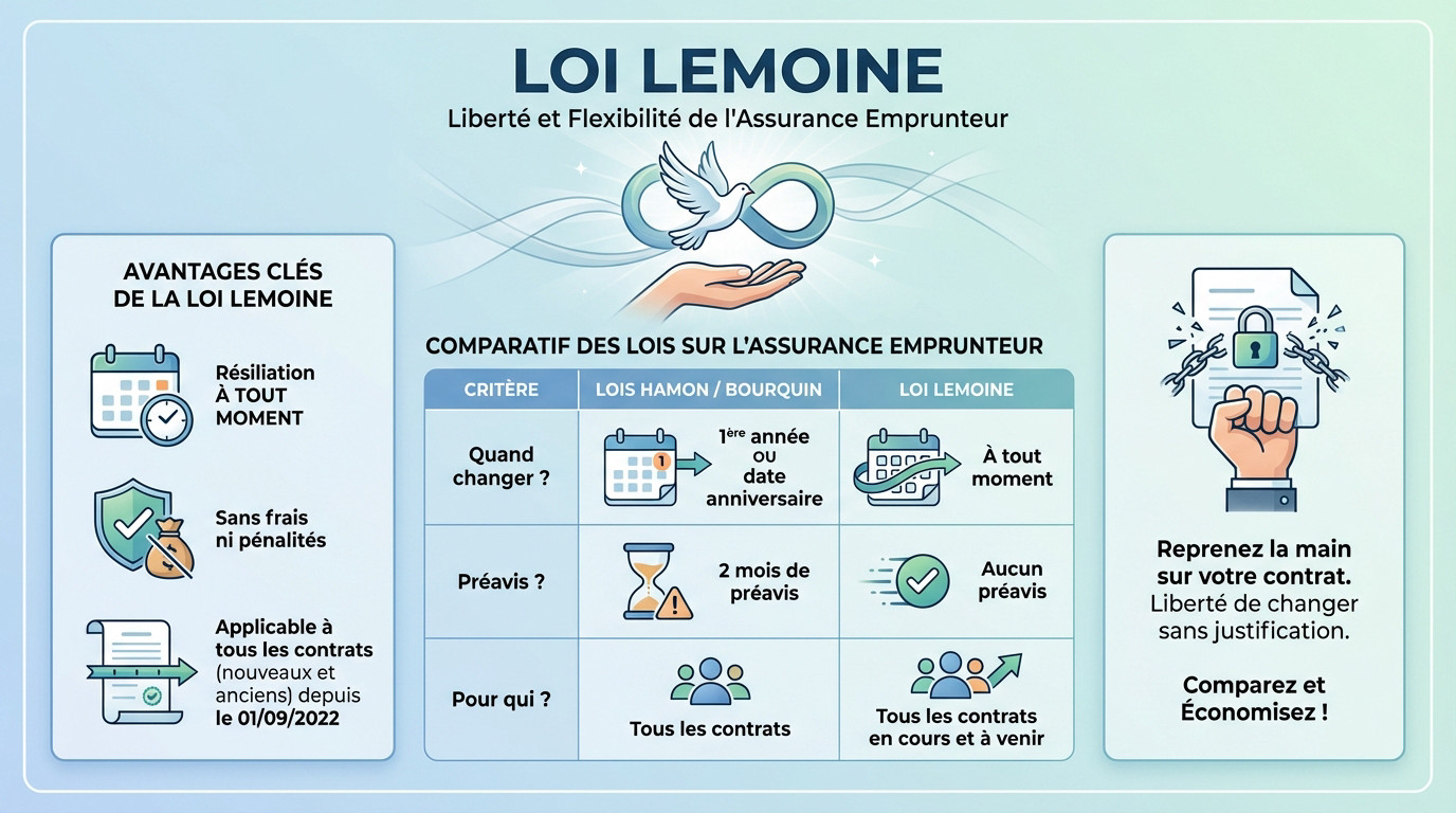 Illustration de la liberté offerte par la loi Lemoine pour l'assurance emprunteur