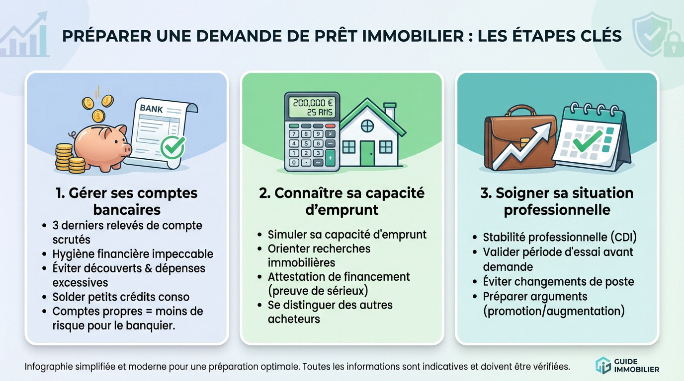 Préparation des documents financiers pour une demande de prêt immobilier