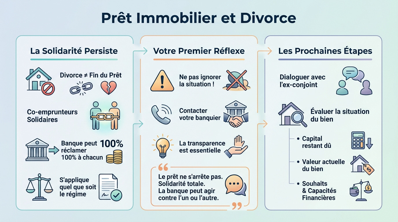 Couple en instance de divorce discutant du sort de leur prêt immobilier commun