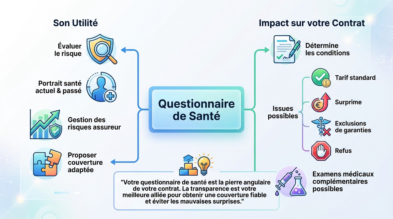Illustration de l'impact du questionnaire de santé sur l'offre d'assurance emprunteur